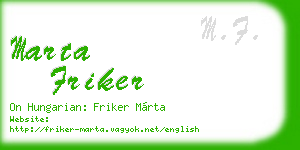 marta friker business card