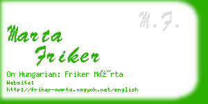 marta friker business card